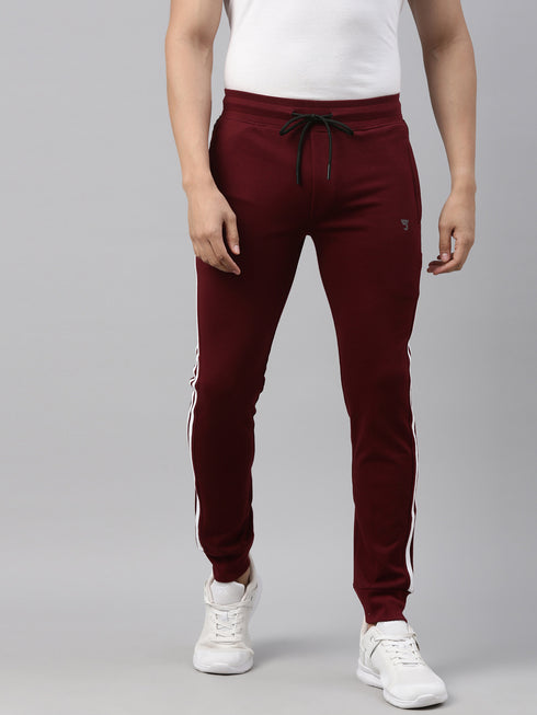 Burgundy Solid Track Pant